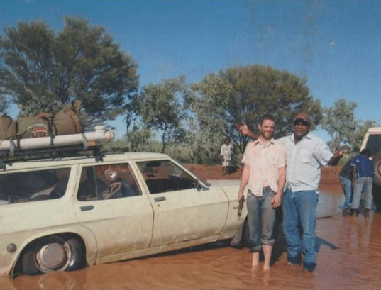 Norman and Simon with a bogged car